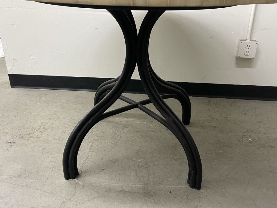 Impressive Stone Art Table With Metal Base 43R X 28H [Photo 13]