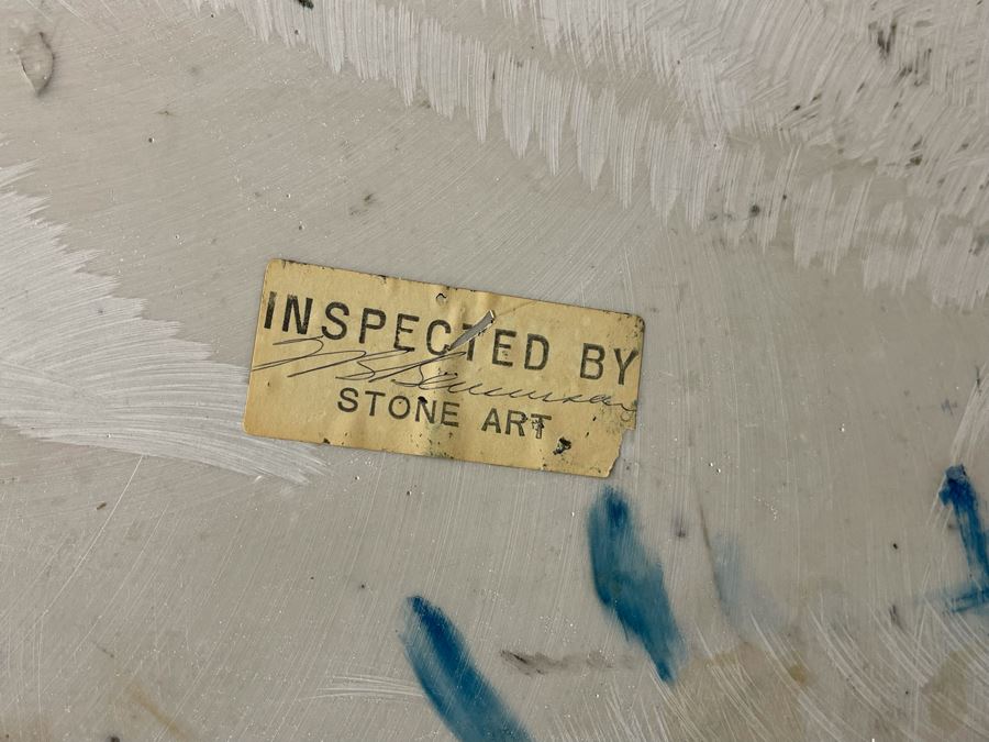 Impressive Stone Art Table With Metal Base 43R X 28H [Photo 15]