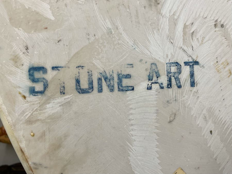 Impressive Stone Art Table With Metal Base 43R X 28H [Photo 14]