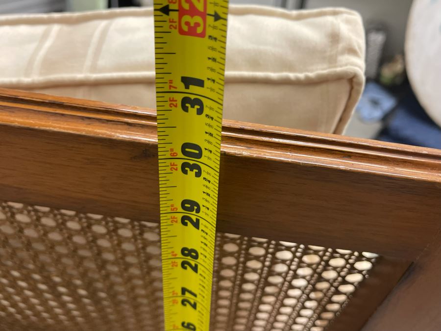 Vintage Cane Back Wooden Loveseat Sofa 57W X 30D X 30H [Photo 11]