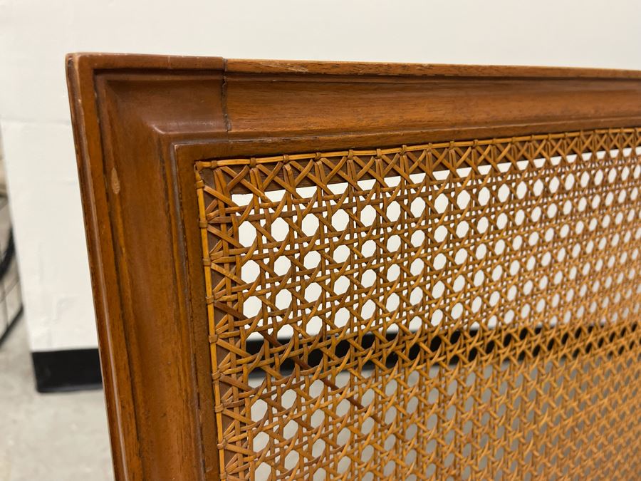 Vintage Cane Back Wooden Loveseat Sofa 57W X 30D X 30H [Photo 12]