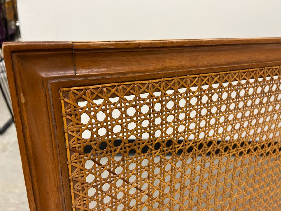 Vintage Cane Back Wooden Loveseat Sofa 57W X 30D X 30H [Photo 13]