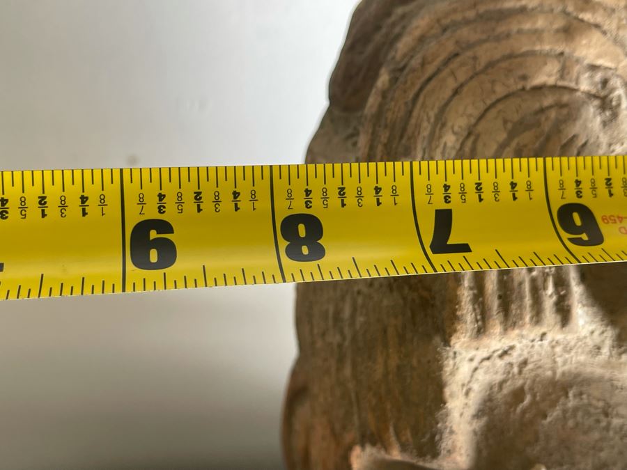 Reproduction Mayan Warrior Bust Sculpture On Wooden Base 18.5H X 8W [Photo 11]