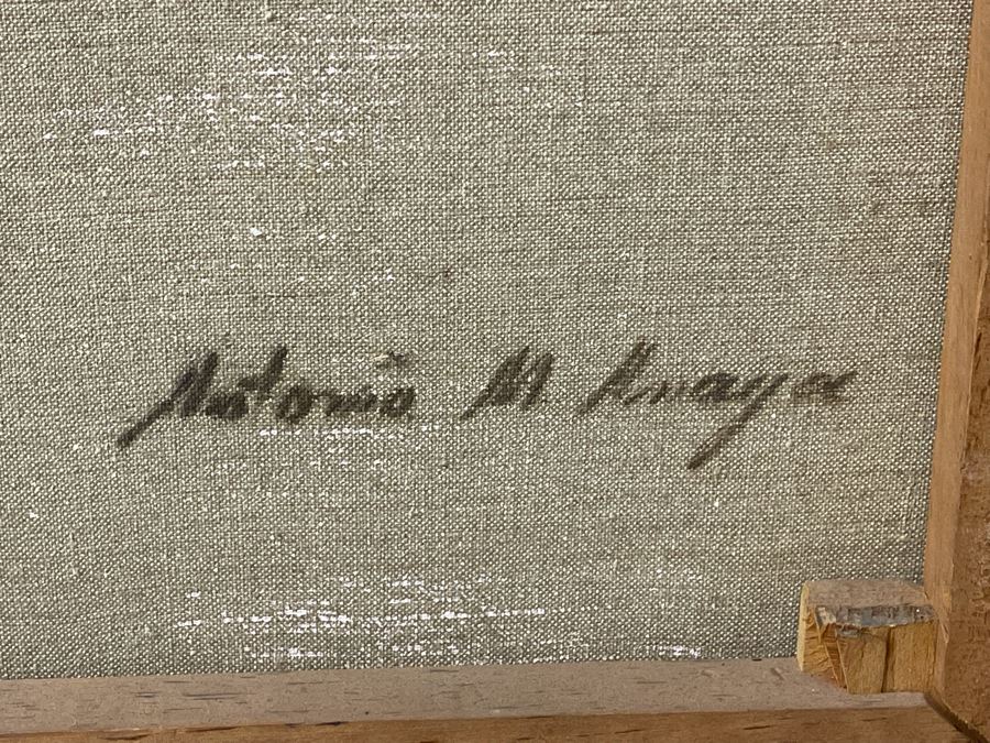 Original Painting By Antonio M. Amaya, Madrid Spain Based On 'The Fable Of Arachne, or The Spinners' By Diego Velazquez 55 X 43 Framed 65 X 52 [Photo 16]