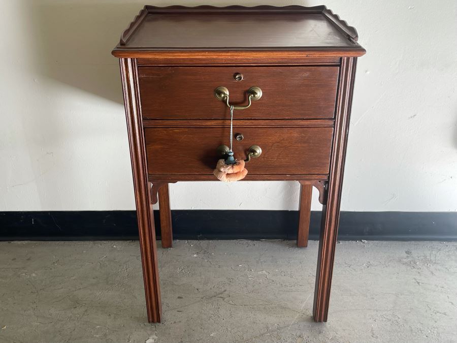 Wooden Sewing Cabinet With Supplies 17W X 13D X 27H [Photo 2]