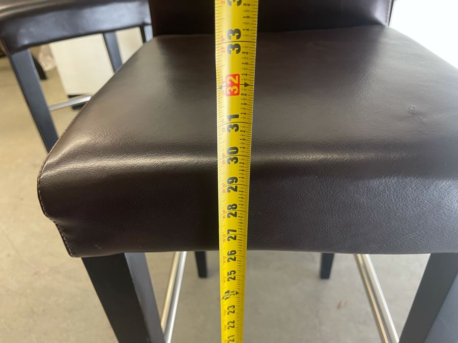 Chrome Base Bar Height Table 32R X 43H With Glass Top And Four Bar Height Chairs  [Photo 11]