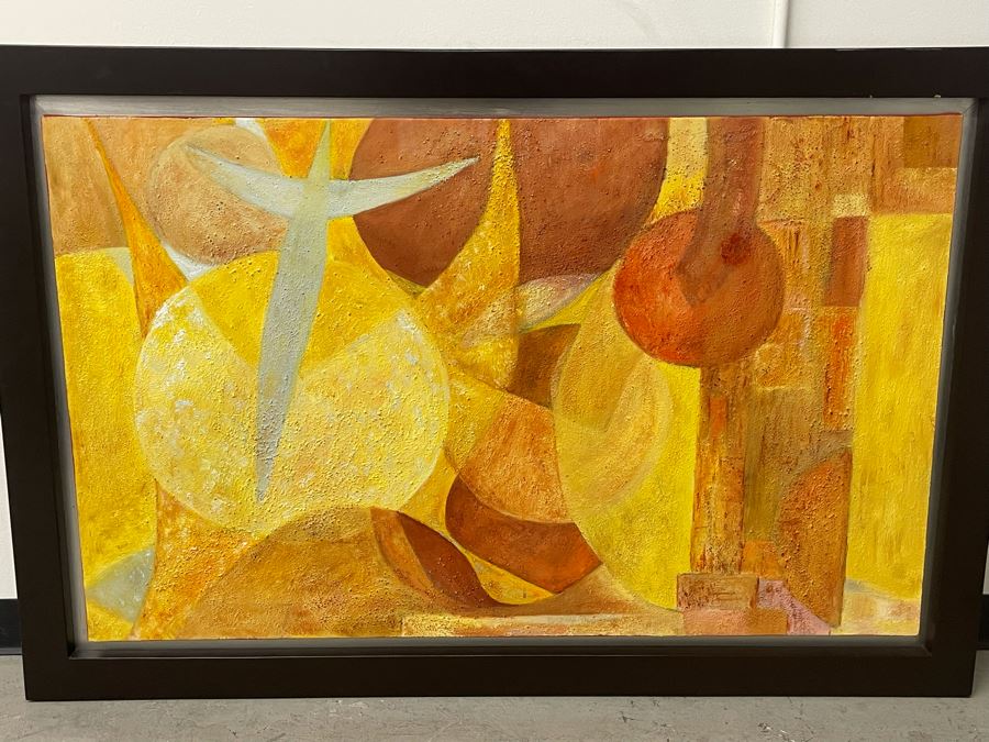 Large Abstract Artwork On Canvas Framed 59 X 39 [Photo 2]