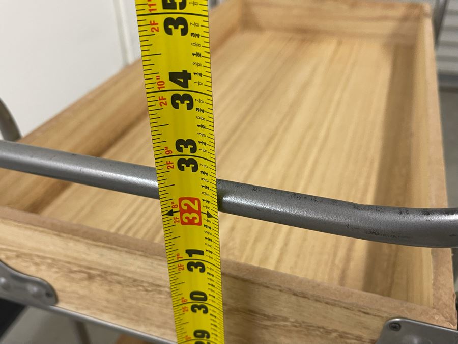 Wood And Metal Cart With Casters 25W X 13D X 32H [Photo 7]