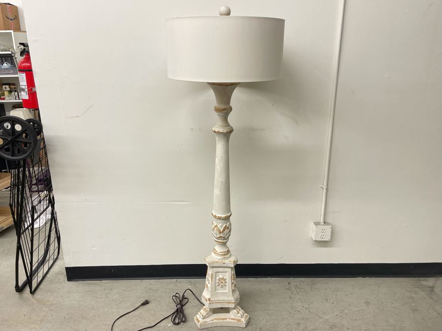 Painted Wooden Floor Lamp 63H [Photo 2]