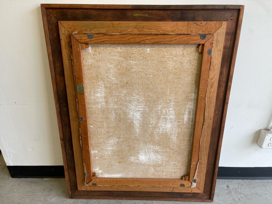 Original Still Life Painting On Canvas 24 X 32 Framed 33.5 X 41.5 Artist Unknown [Photo 7]