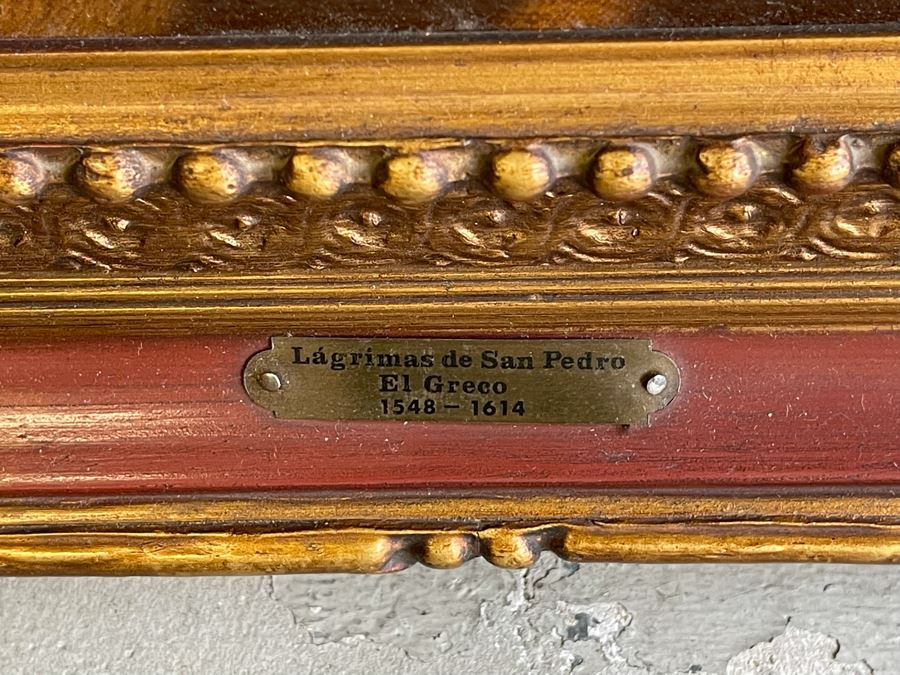 Original Painting On Canvas By Antonio M. Amaya Madrid Spain After The Painting 'The Tears Of Saint Peter' By El Greco 28 X 36 Framed 36 X 44 [Photo 6]