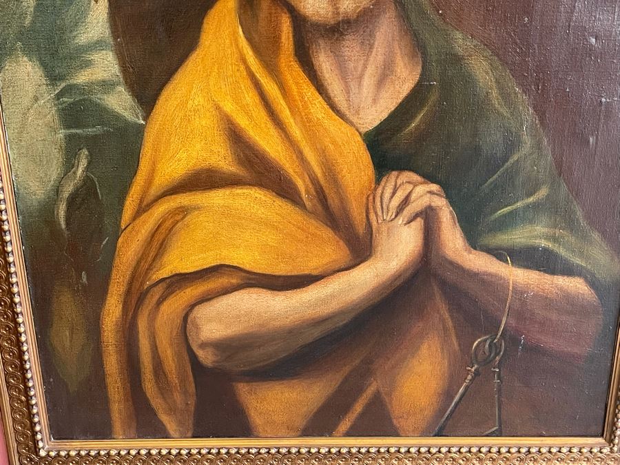 Original Painting On Canvas By Antonio M. Amaya Madrid Spain After The Painting 'The Tears Of Saint Peter' By El Greco 28 X 36 Framed 36 X 44 [Photo 3]