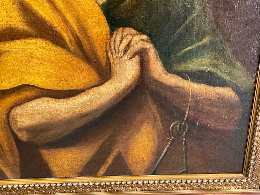 Original Painting On Canvas By Antonio M. Amaya Madrid Spain After The Painting 'The Tears Of Saint Peter' By El Greco 28 X 36 Framed 36 X 44 [Photo 4]