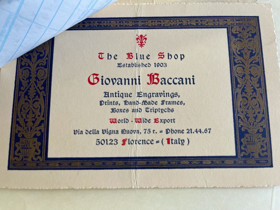 Antique 1613 Giovanni Baccani Hand Colored Engraving 'Basilius Besler' 16.5 X 20 Framed 31 X 34 [Photo 21]