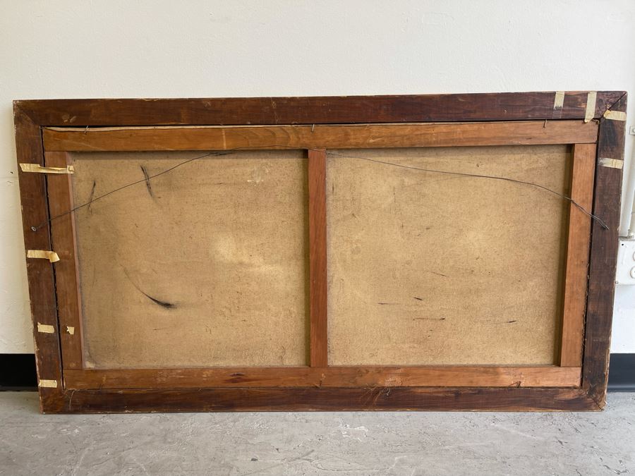 Original Still Life Painting On Canvas 47 X 24 Framed 52 X 28 [Photo 9]