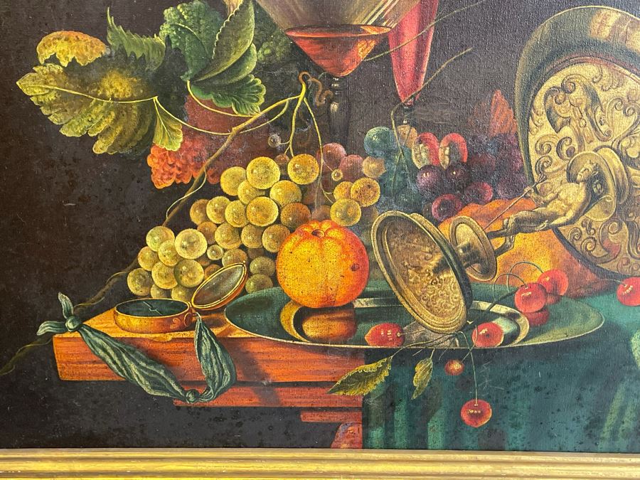 Original Still Life Painting On Canvas 47 X 24 Framed 52 X 28 [Photo 8]