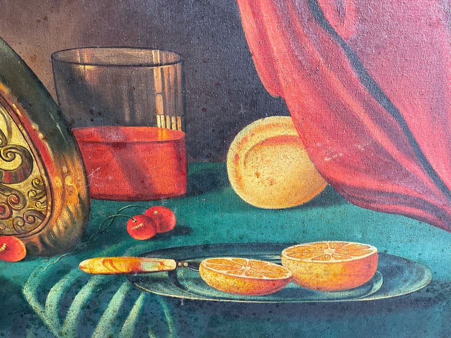 Original Still Life Painting On Canvas 47 X 24 Framed 52 X 28 [Photo 6]