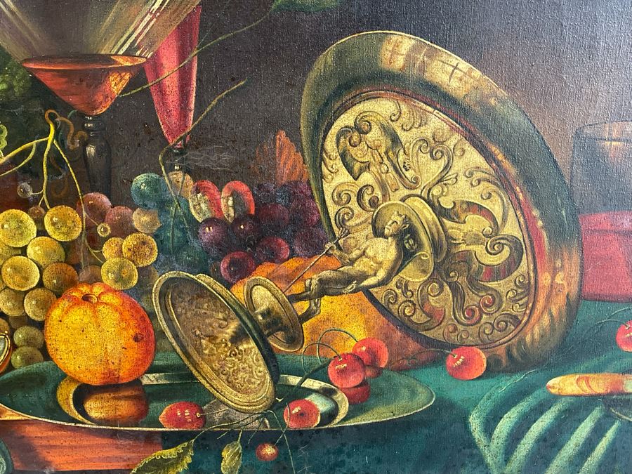 Original Still Life Painting On Canvas 47 X 24 Framed 52 X 28 [Photo 4]