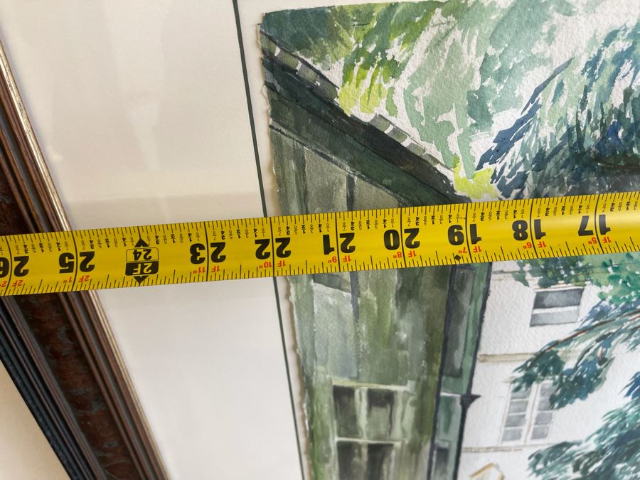 Original Watercolor Painting By Toni Linowitz Titled 'Green Street' 22 X 31 Framed 33 X 42 [Photo 8]