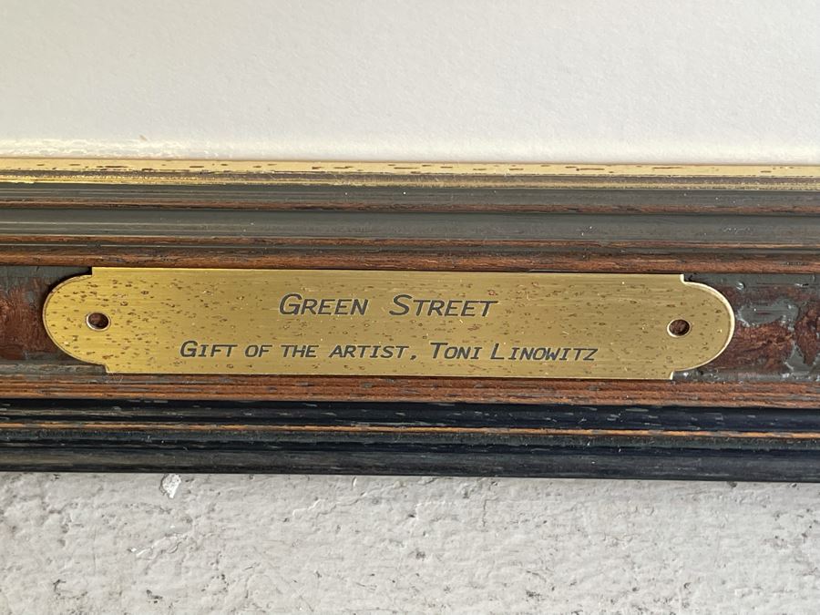 Original Watercolor Painting By Toni Linowitz Titled 'Green Street' 22 X 31 Framed 33 X 42 [Photo 6]