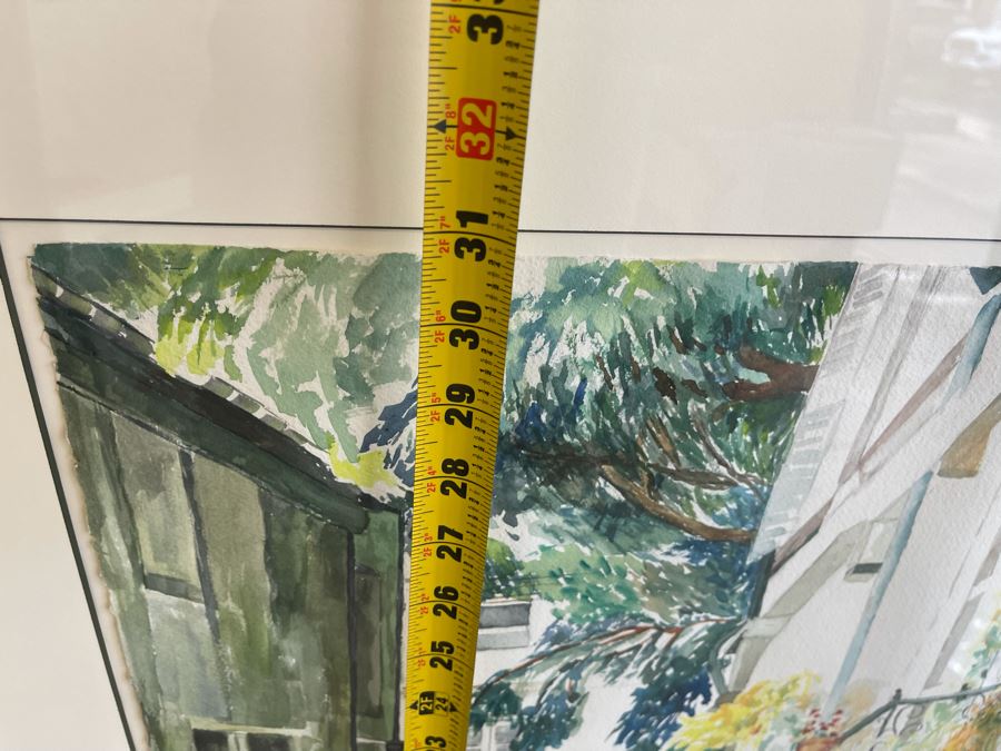 Original Watercolor Painting By Toni Linowitz Titled 'Green Street' 22 X 31 Framed 33 X 42 [Photo 9]