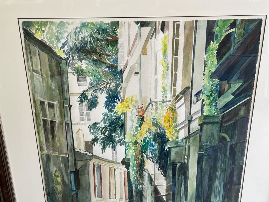 Original Watercolor Painting By Toni Linowitz Titled 'Green Street' 22 X 31 Framed 33 X 42 [Photo 5]