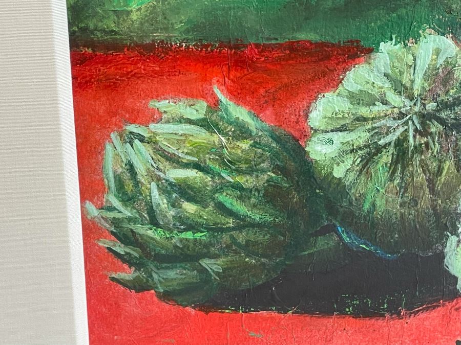 Original Painting Of Artichokes By Zella Dickinson 14 X 12 Framed 23 X 20 [Photo 9]