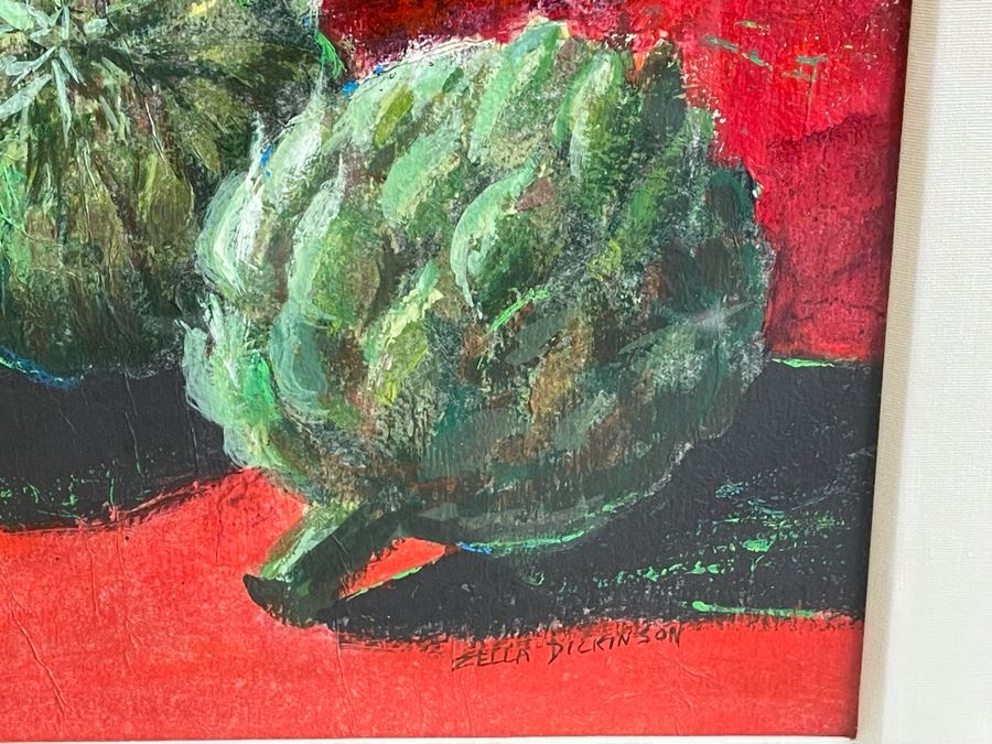 Original Painting Of Artichokes By Zella Dickinson 14 X 12 Framed 23 X 20 [Photo 6]