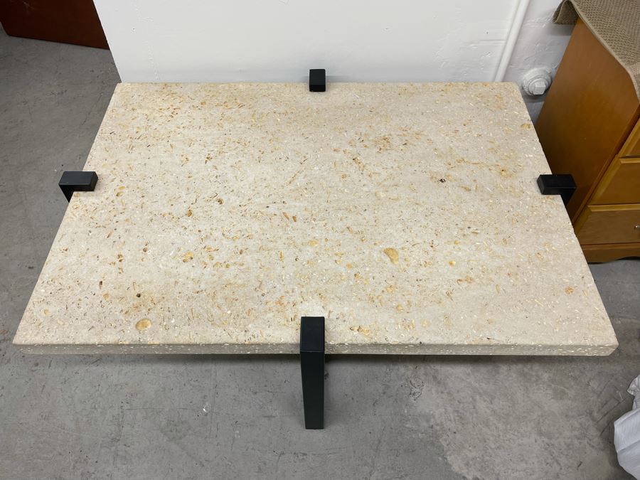 Metal Base With Concrete Top Coffee Table Possibly Kreiss Furniture 52W X 38D X 19.5H [Photo 5]