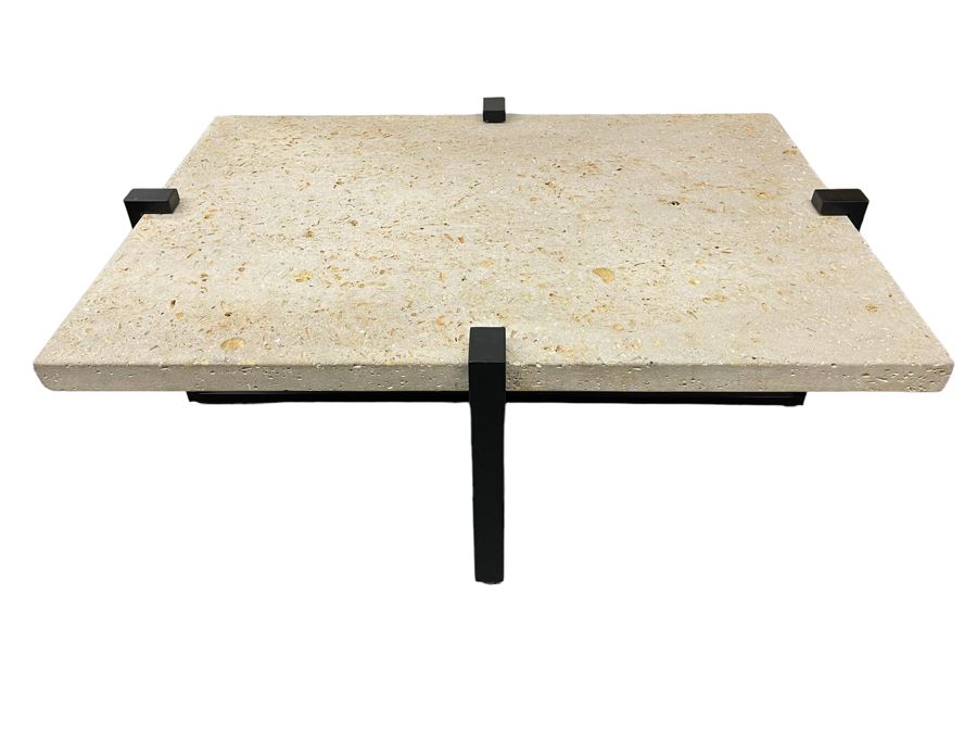 Metal Base With Concrete Top Coffee Table Possibly Kreiss Furniture 52W X 38D X 19.5H [Photo 1]