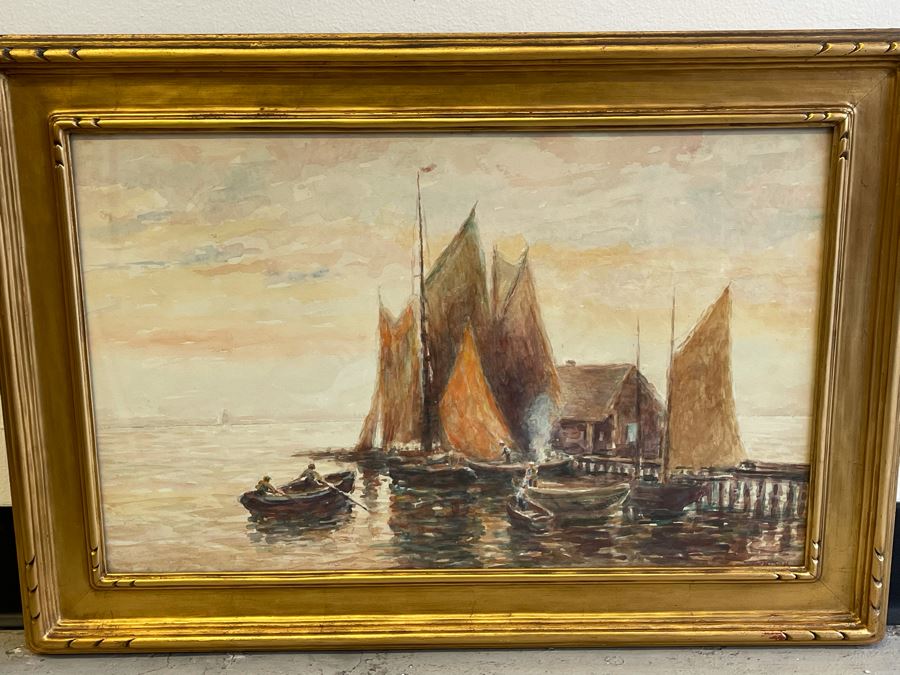 Original Watercolor Painting Signed Tenison 20.5 X 13 Framed 25 X 18 [Photo 2]