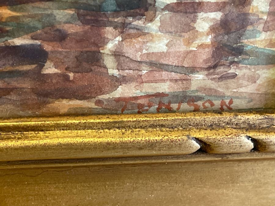 Original Watercolor Painting Signed Tenison 20.5 X 13 Framed 25 X 18 [Photo 9]