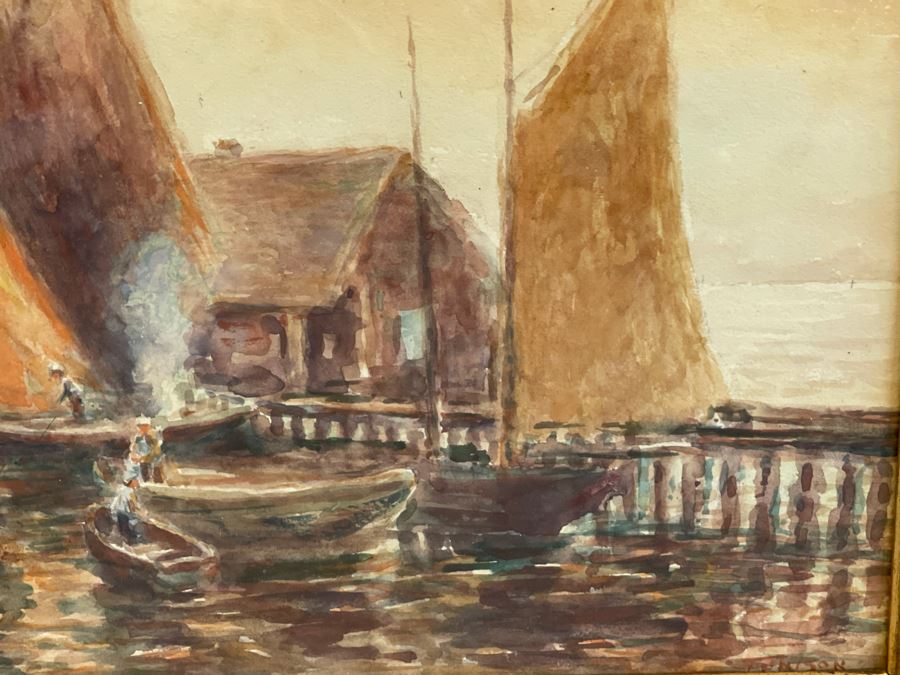 Original Watercolor Painting Signed Tenison 20.5 X 13 Framed 25 X 18 [Photo 6]