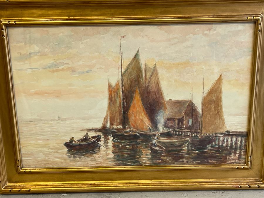 Original Watercolor Painting Signed Tenison 20.5 X 13 Framed 25 X 18 [Photo 3]