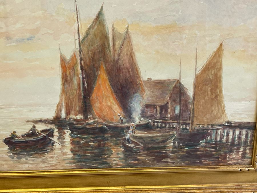 Original Watercolor Painting Signed Tenison 20.5 X 13 Framed 25 X 18 [Photo 4]