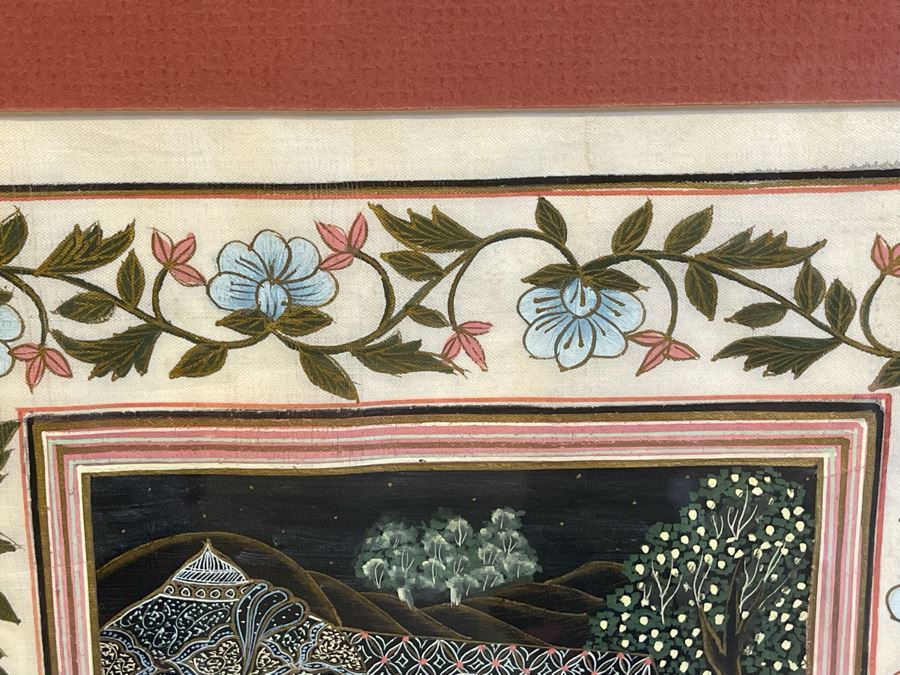 Original Vintage Indian Scene Painting 10 X 12.5 Framed 17.5 X 22H [Photo 9]