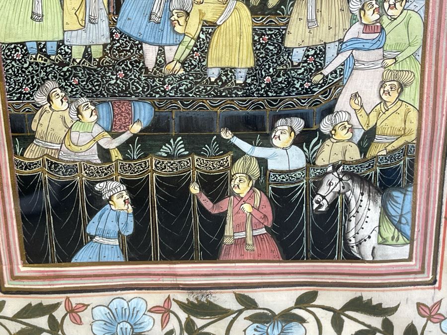 Original Vintage Indian Scene Painting 10 X 12.5 Framed 17.5 X 22H [Photo 7]