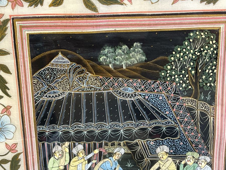 Original Vintage Indian Scene Painting 10 X 12.5 Framed 17.5 X 22H [Photo 8]