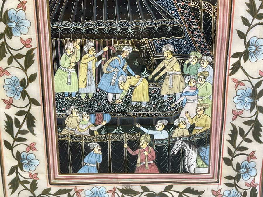 Original Vintage Indian Scene Painting 10 X 12.5 Framed 17.5 X 22H [Photo 5]