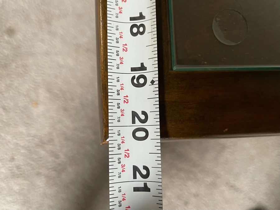 Pair Of Wooden Asian Side Tables With Glass Tops 20.5W X 20D X 16H [Photo 8]