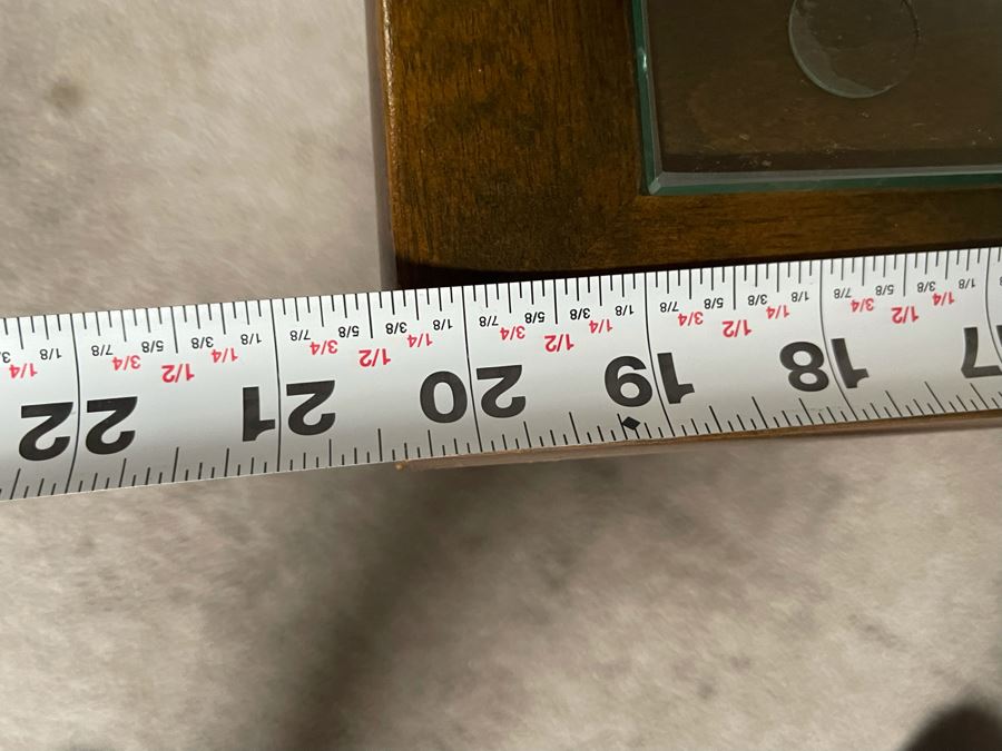 Pair Of Wooden Asian Side Tables With Glass Tops 20.5W X 20D X 16H [Photo 7]