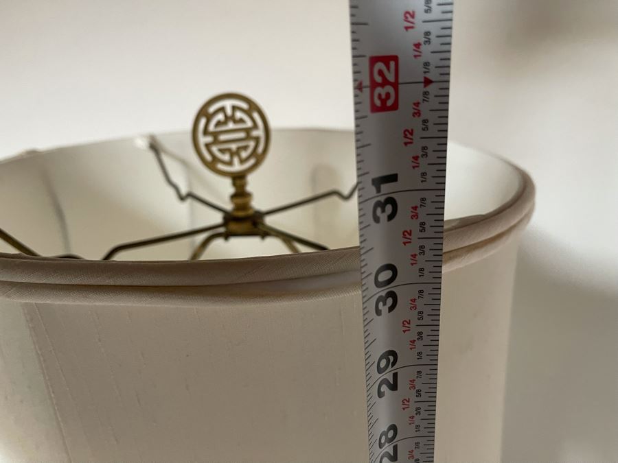 Wooden Side Table 19 X 15 X 19H With Chinese Brass Table Lamp 31H [Photo 11]