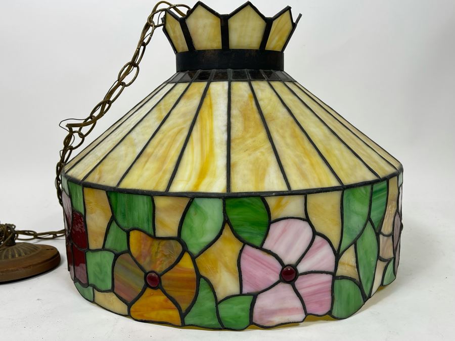 Stained Glass Hanging Light Fixture 19W X 15H [Photo 7]
