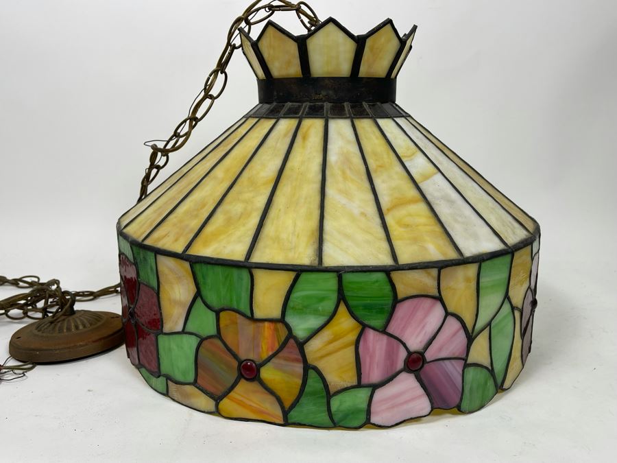 Stained Glass Hanging Light Fixture 19W X 15H [Photo 3]