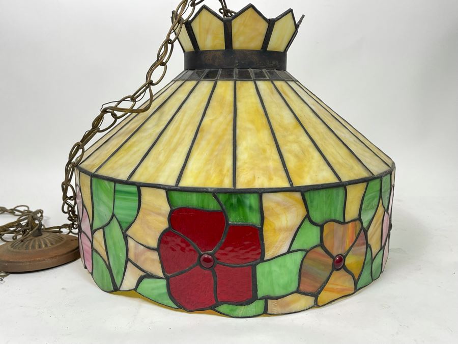 Stained Glass Hanging Light Fixture 19W X 15H [Photo 5]
