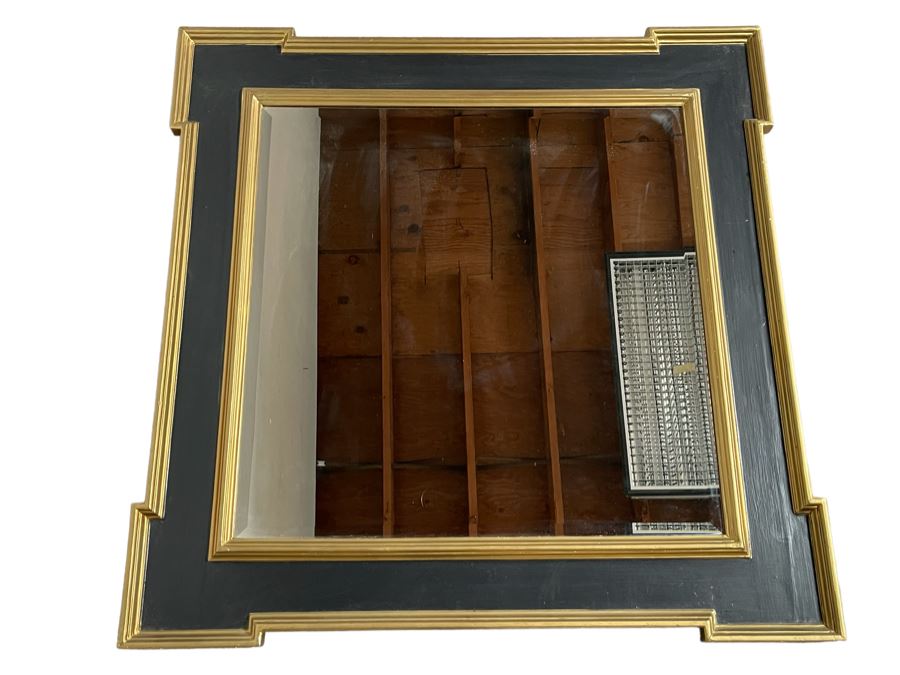 Black & Gold Wooden Wall Mirror 40 X 40