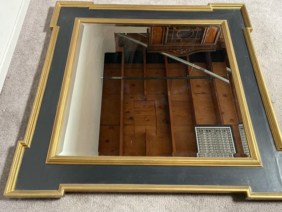 Black & Gold Wooden Wall Mirror 40 X 40 [Photo 5]