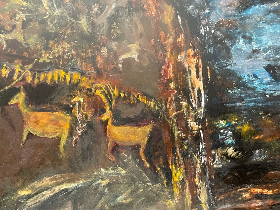 Original Abstract Expressionist Painting 36 X 24 Framed 41 X 29 [Photo 6]