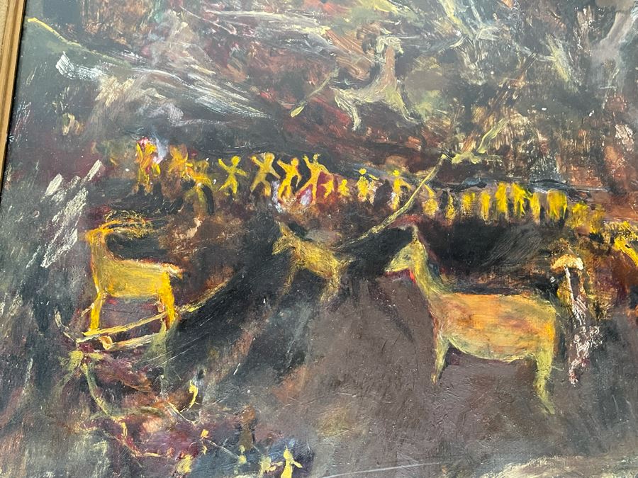 Original Abstract Expressionist Painting 36 X 24 Framed 41 X 29 [Photo 7]