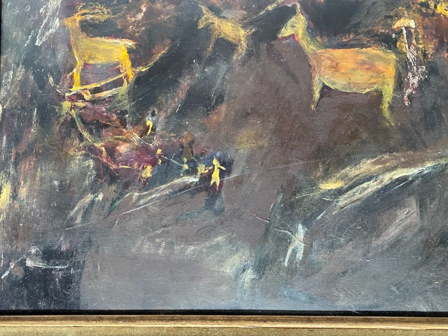 Original Abstract Expressionist Painting 36 X 24 Framed 41 X 29 [Photo 9]